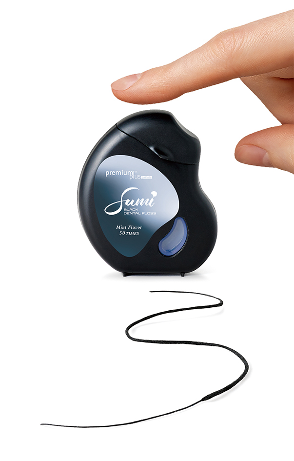 Sumi Black - Bridge, Implant, and Orthodontic Floss - Mint, Waxed, Roll of 50 cuts